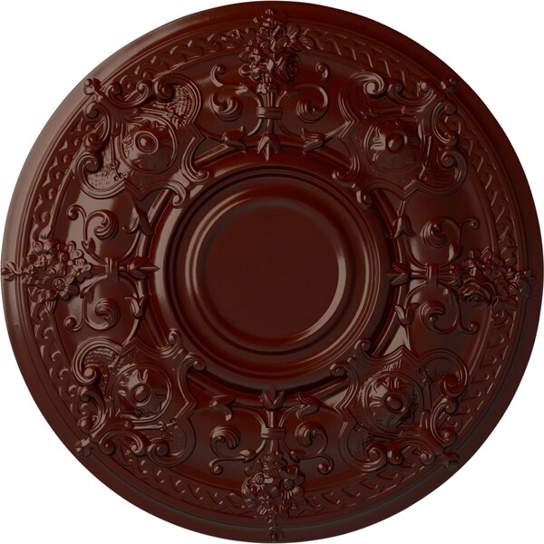 Ekena Millwork Oslo Ceiling Medallion (Fits Canopies up to 10 1/2"), 28 1/8"OD x 1 3/4"P, Brushed Mahogany CM28OSBMF - main